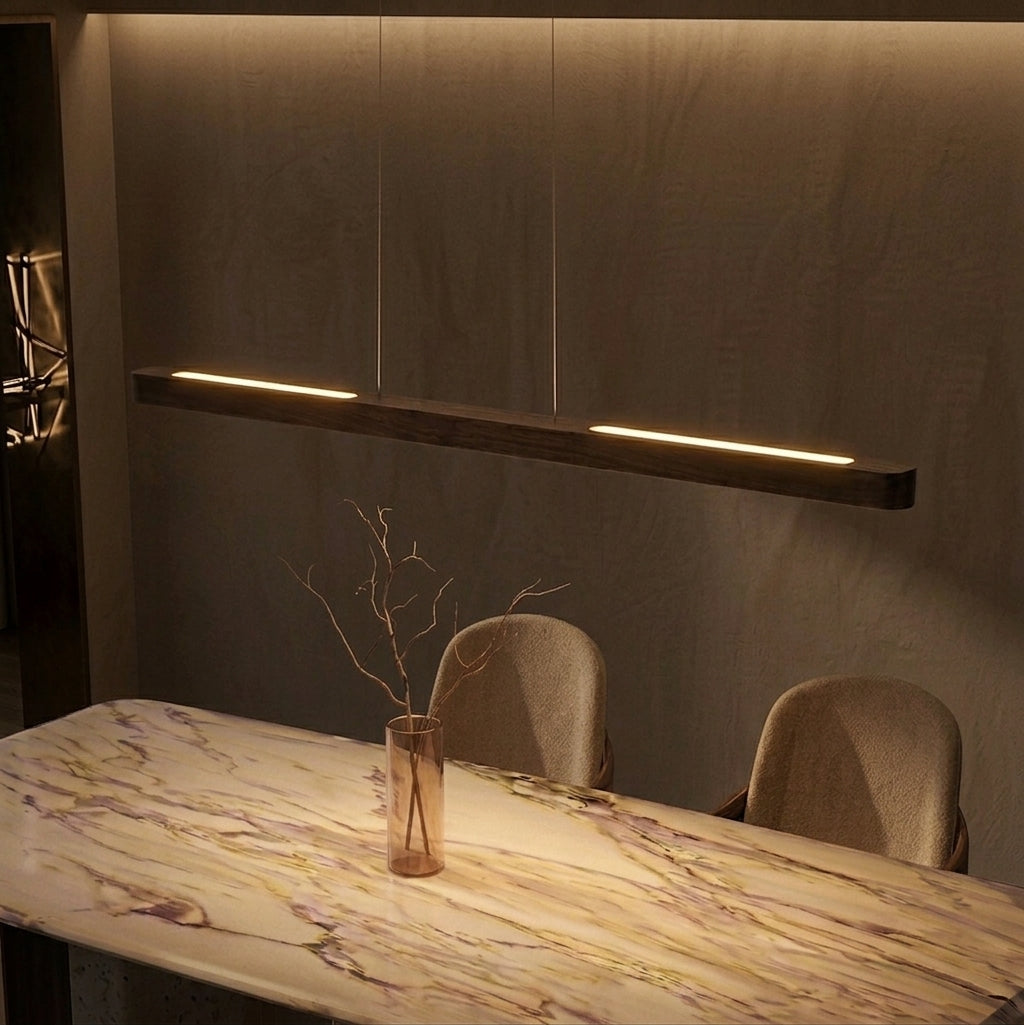 Amber Glow Linear Pendant Light