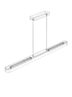 Amber Glow Linear Pendant Light wireframe drawing